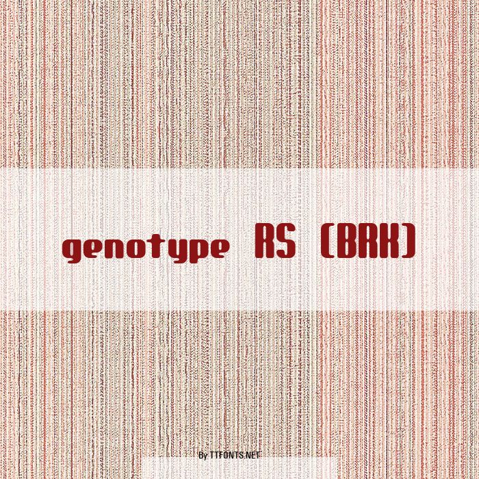 genotype RS (BRK) example